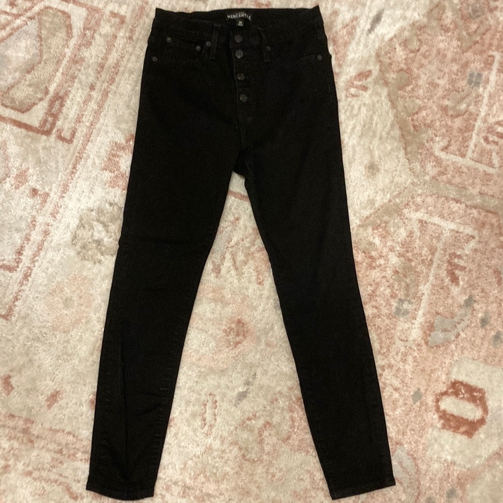 Black jcrew high waisted jeans size 28